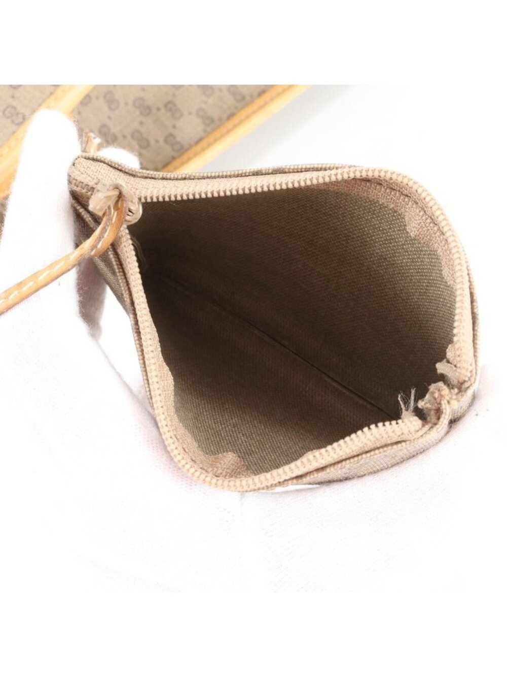 Gucci Vintage Micro GG Leather Tote Shoulder Hand Beige - Picture 13 of 13